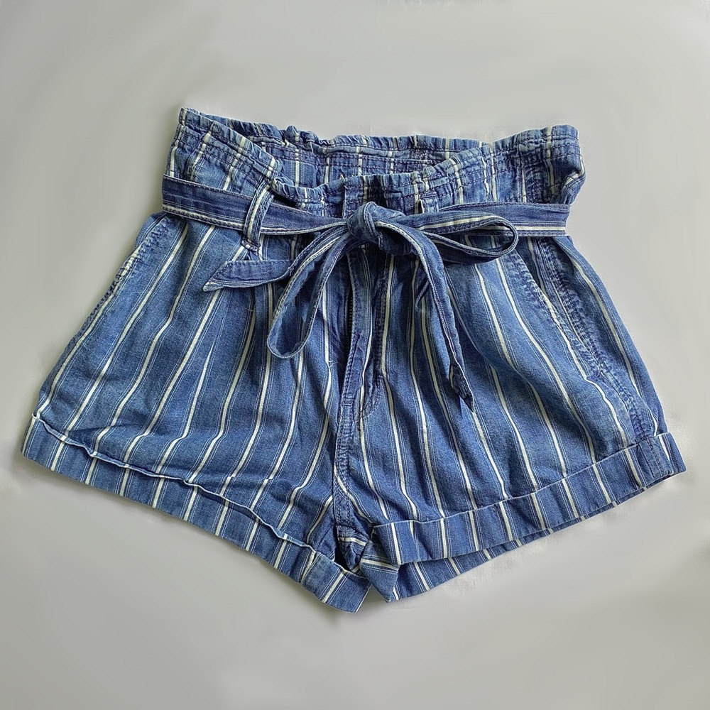 American Eagle Paper Bag Striped Shorts